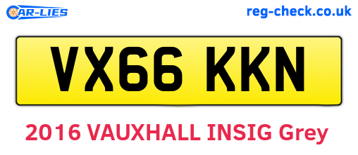 VX66KKN are the vehicle registration plates.