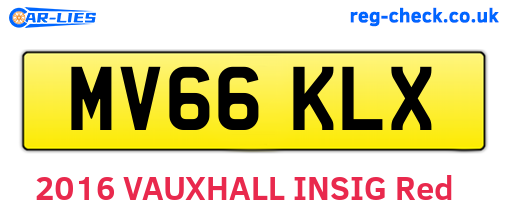 MV66KLX are the vehicle registration plates.