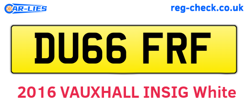 DU66FRF are the vehicle registration plates.