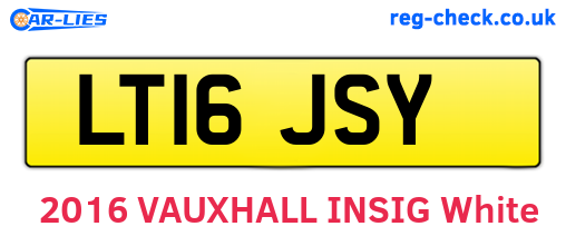 LT16JSY are the vehicle registration plates.