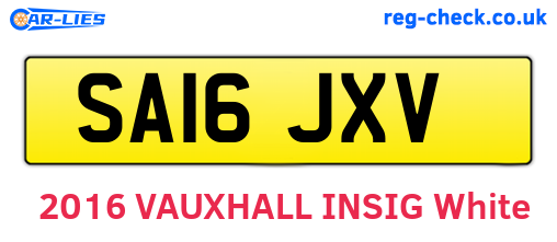 SA16JXV are the vehicle registration plates.