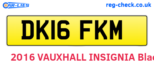 DK16FKM are the vehicle registration plates.