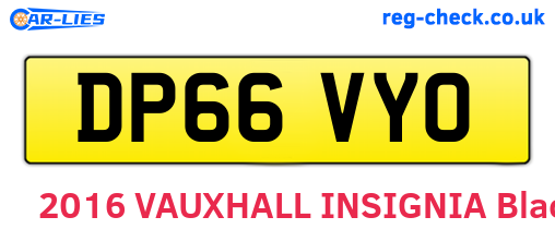 DP66VYO are the vehicle registration plates.