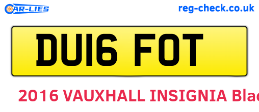 DU16FOT are the vehicle registration plates.