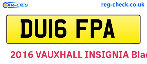 DU16FPA are the vehicle registration plates.