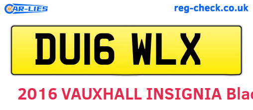 DU16WLX are the vehicle registration plates.