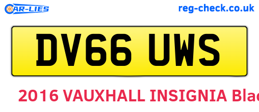DV66UWS are the vehicle registration plates.