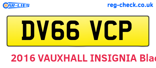 DV66VCP are the vehicle registration plates.