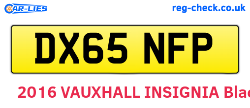 DX65NFP are the vehicle registration plates.