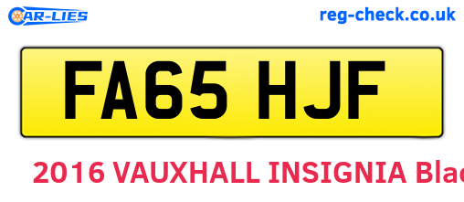 FA65HJF are the vehicle registration plates.