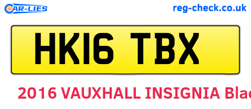 HK16TBX are the vehicle registration plates.