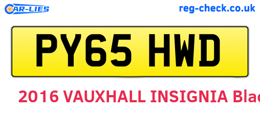 PY65HWD are the vehicle registration plates.