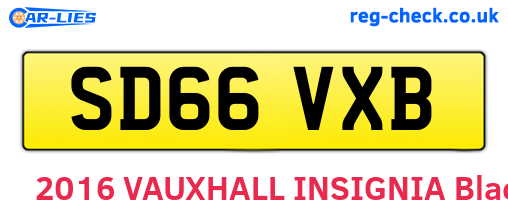 SD66VXB are the vehicle registration plates.