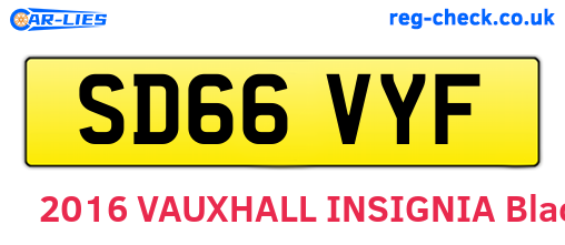 SD66VYF are the vehicle registration plates.