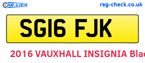 SG16FJK are the vehicle registration plates.