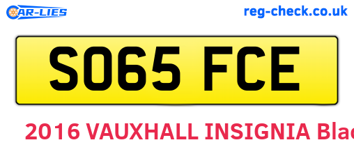 SO65FCE are the vehicle registration plates.