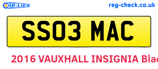 SS03MAC are the vehicle registration plates.