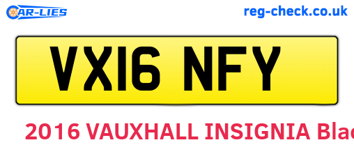 VX16NFY are the vehicle registration plates.