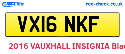 VX16NKF are the vehicle registration plates.