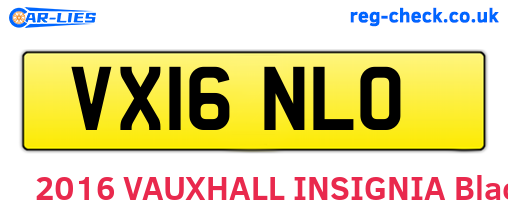 VX16NLO are the vehicle registration plates.