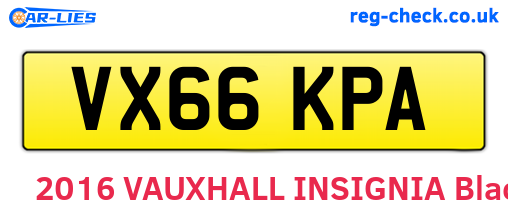 VX66KPA are the vehicle registration plates.
