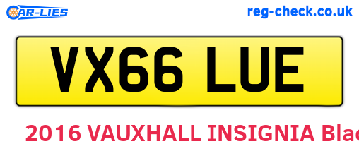 VX66LUE are the vehicle registration plates.