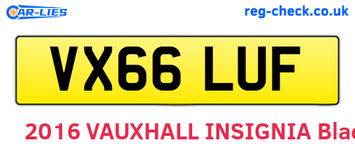 VX66LUF are the vehicle registration plates.