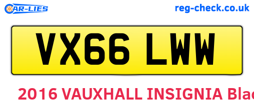 VX66LWW are the vehicle registration plates.