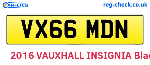 VX66MDN are the vehicle registration plates.