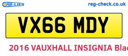 VX66MDY are the vehicle registration plates.