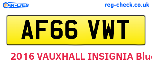 AF66VWT are the vehicle registration plates.