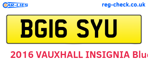 BG16SYU are the vehicle registration plates.