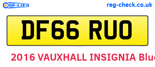 DF66RUO are the vehicle registration plates.