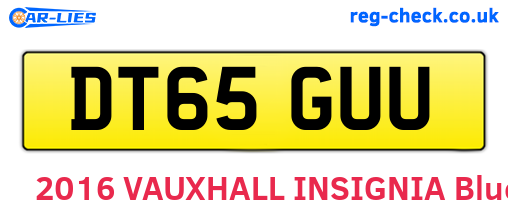 DT65GUU are the vehicle registration plates.
