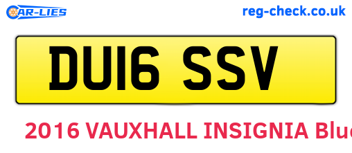 DU16SSV are the vehicle registration plates.
