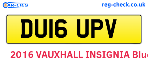 DU16UPV are the vehicle registration plates.