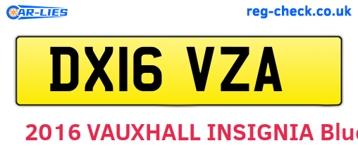 DX16VZA are the vehicle registration plates.