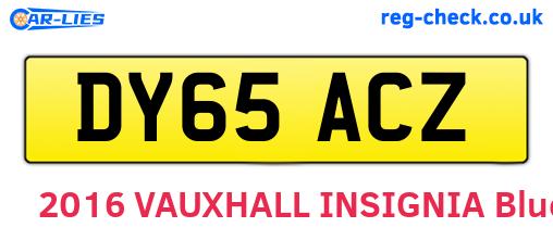 DY65ACZ are the vehicle registration plates.