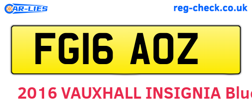 FG16AOZ are the vehicle registration plates.