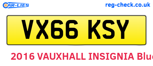 VX66KSY are the vehicle registration plates.