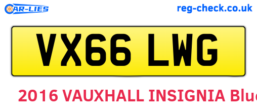 VX66LWG are the vehicle registration plates.