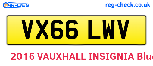 VX66LWV are the vehicle registration plates.