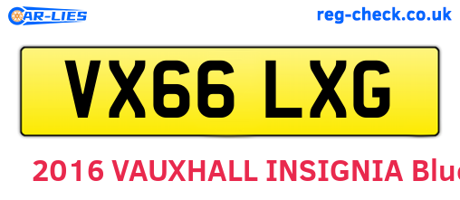 VX66LXG are the vehicle registration plates.
