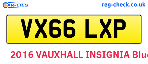 VX66LXP are the vehicle registration plates.