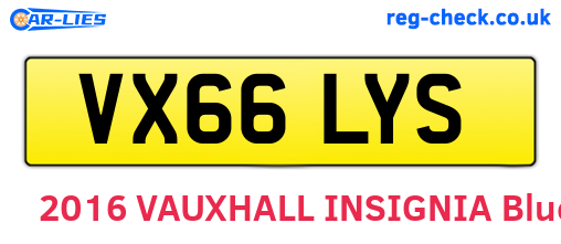 VX66LYS are the vehicle registration plates.