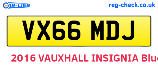 VX66MDJ are the vehicle registration plates.