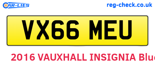 VX66MEU are the vehicle registration plates.