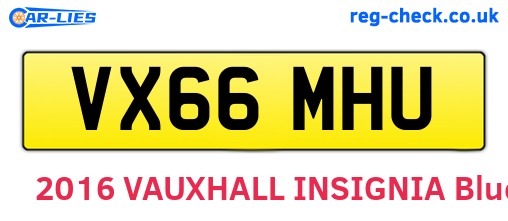 VX66MHU are the vehicle registration plates.