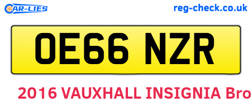 OE66NZR are the vehicle registration plates.