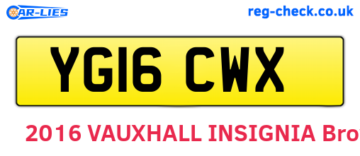 YG16CWX are the vehicle registration plates.